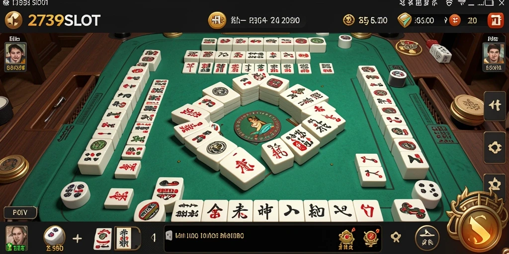 Screenshot gameplay 2739SLOT yang menunjukkan suasana permainan Mahjong.