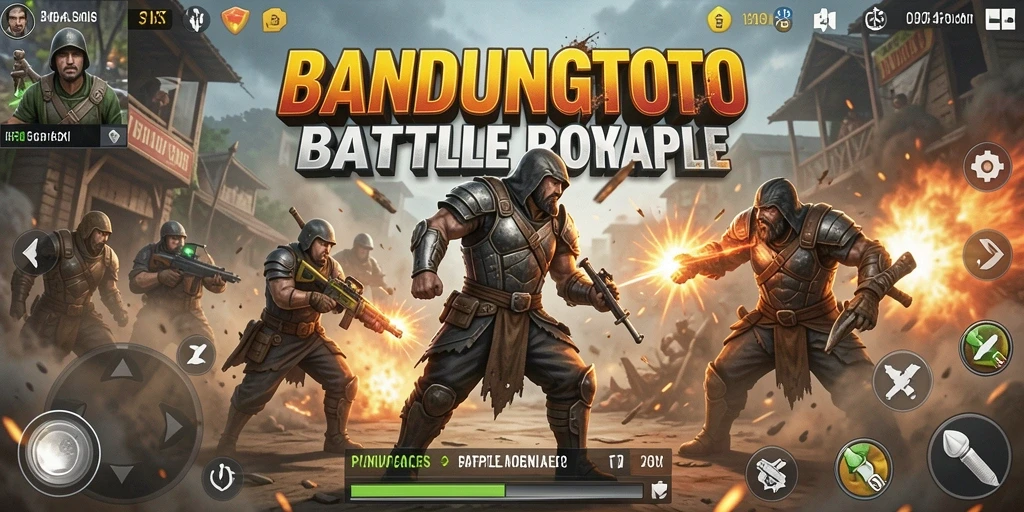 Screenshot gameplay intens dari BANDUNGTOTO saat pertarungan Battle Royale.