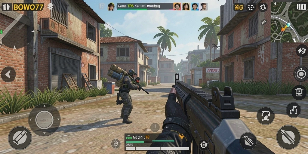 Tampilan gameplay seru di BOWO77 dengan aksi tembak-menembak.