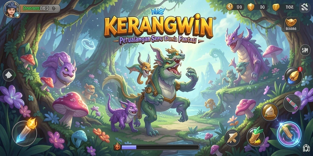 Tampilan gameplay seru dalam petualangan KERANGWIN.