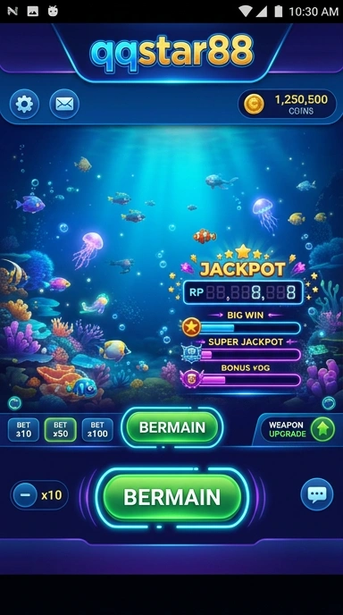 Tampilan utama aplikasi qqstar88 yang menawan.